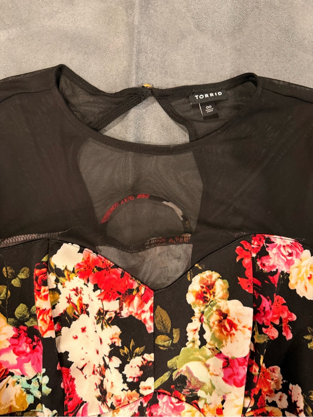 torrid Black Floral Fit-and-Flare Midi Dress - Picture 3 of 9
